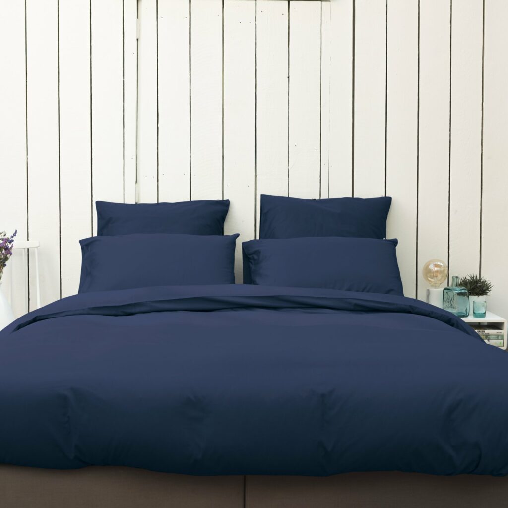 Cotton sateen bedroom midnight blue 5