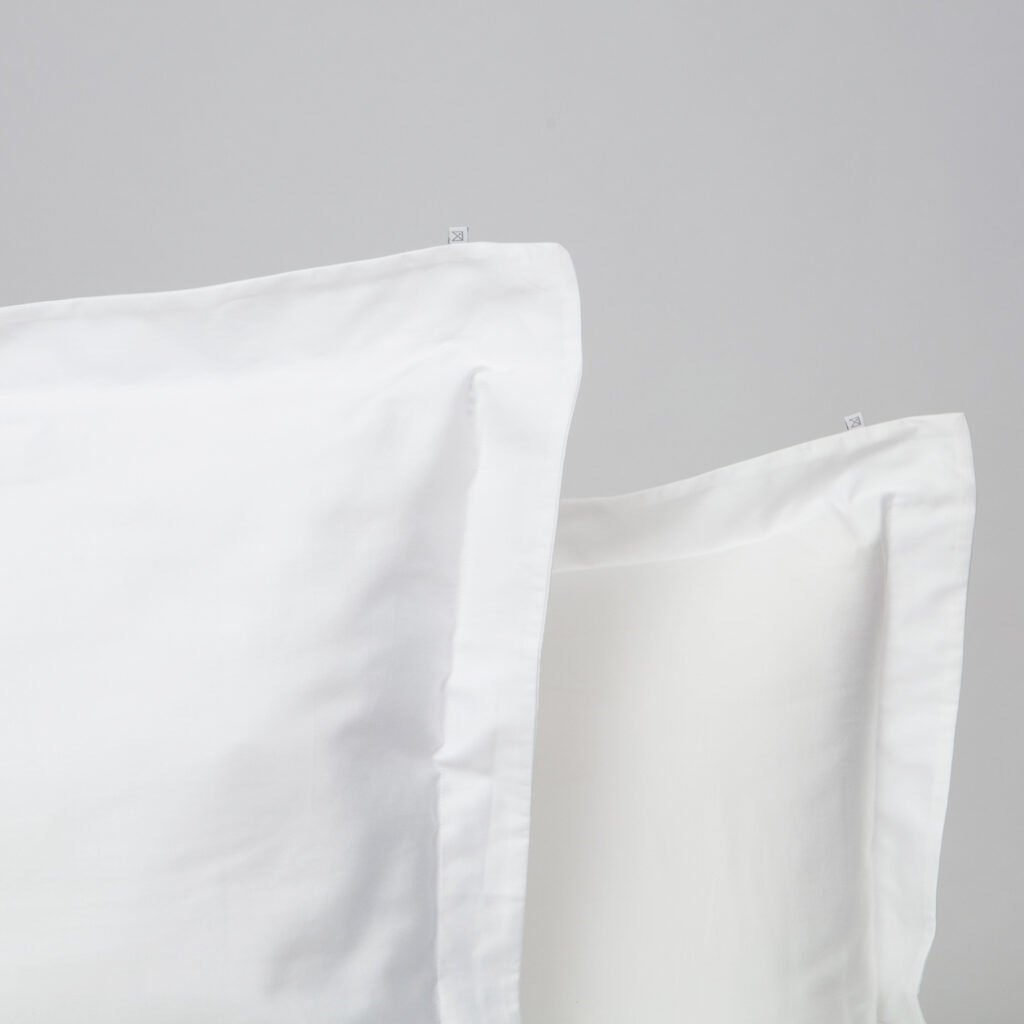 Cotton sateen oxford edge pillowcase snow white 2