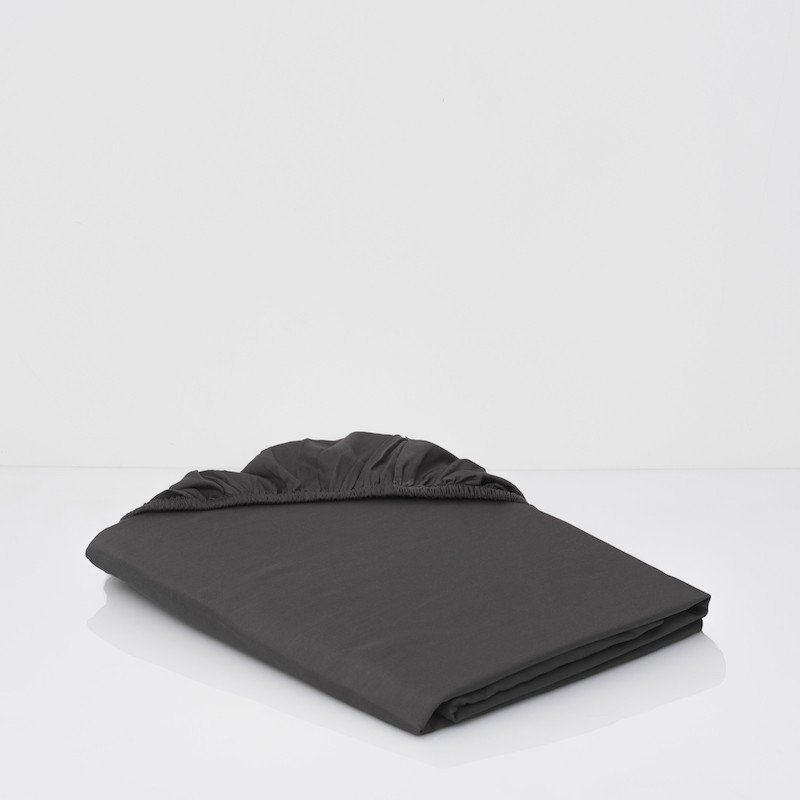 Cotton Sateen Fitted Sheet Anthracite 1