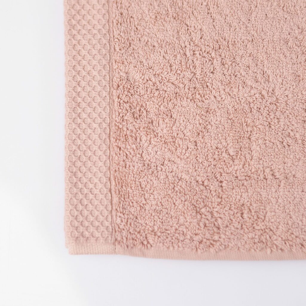 luxury bath linen closeup old pink 1