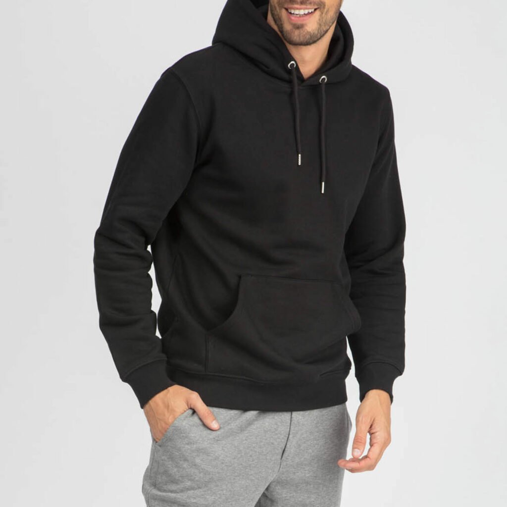 sweat unisex organic hooded pullover organic hooded pullover black 5