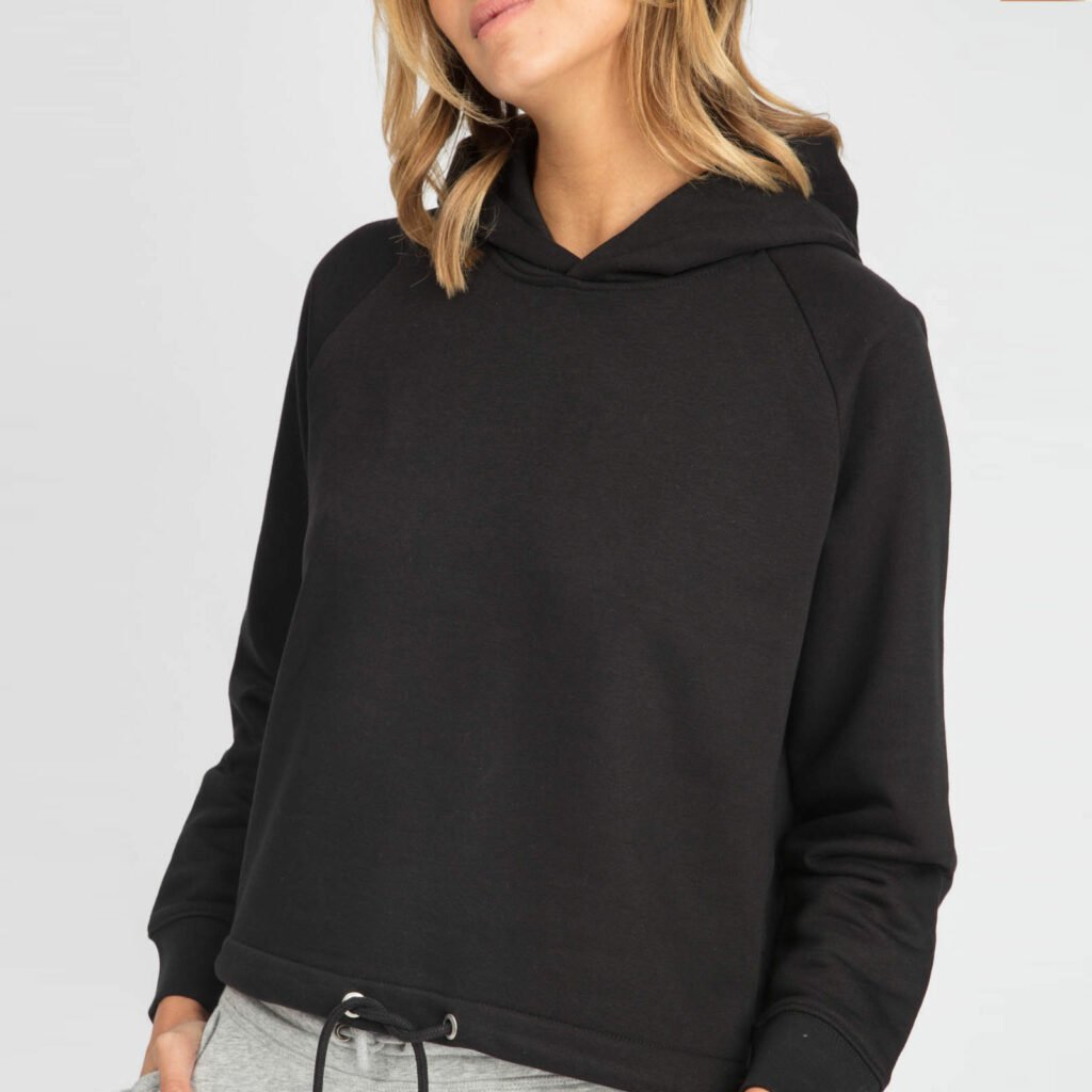 sweat women organic w hooded pullover organic w hooded pullover black 1