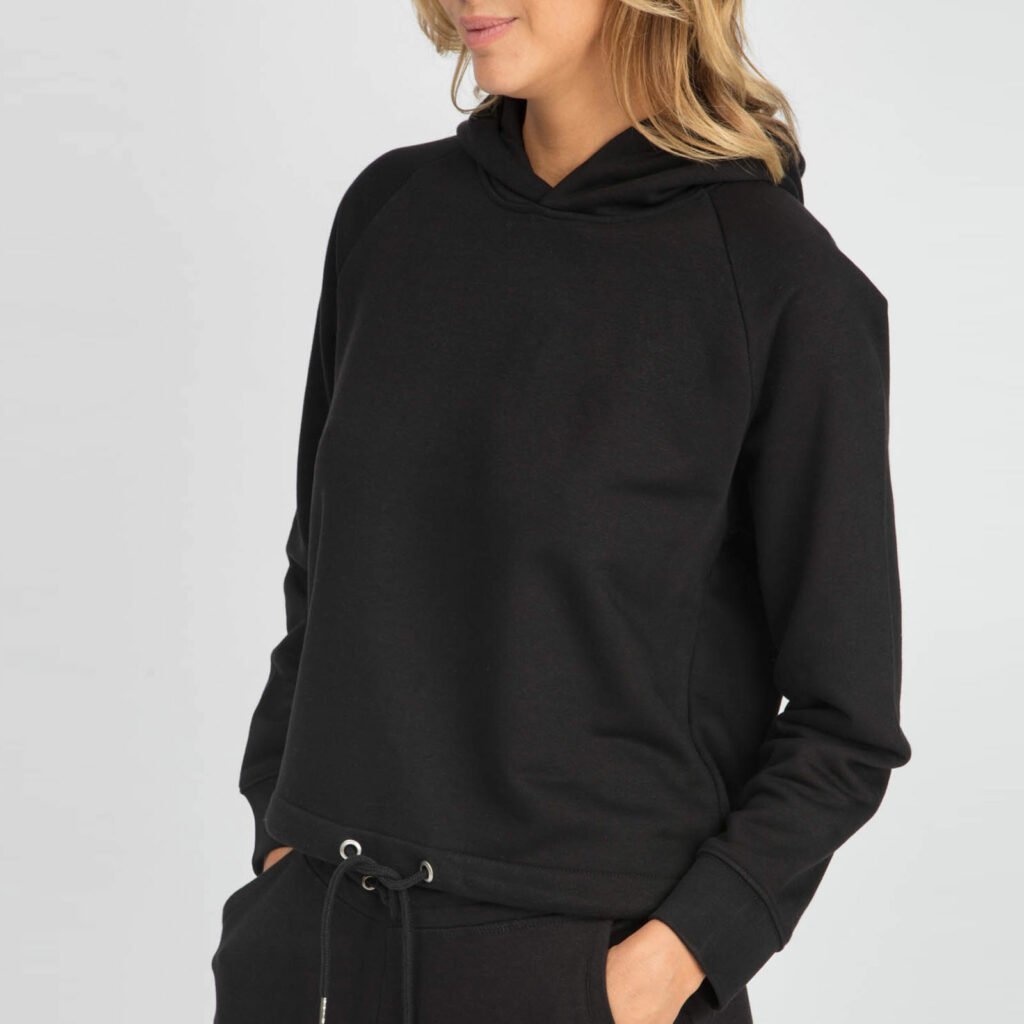 sweat women organic w hooded pullover organic w hooded pullover black 4