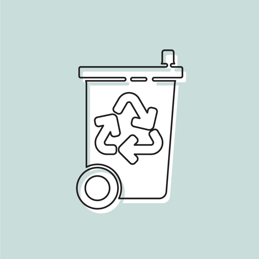 Wir recyceln - recyceln Behälter
